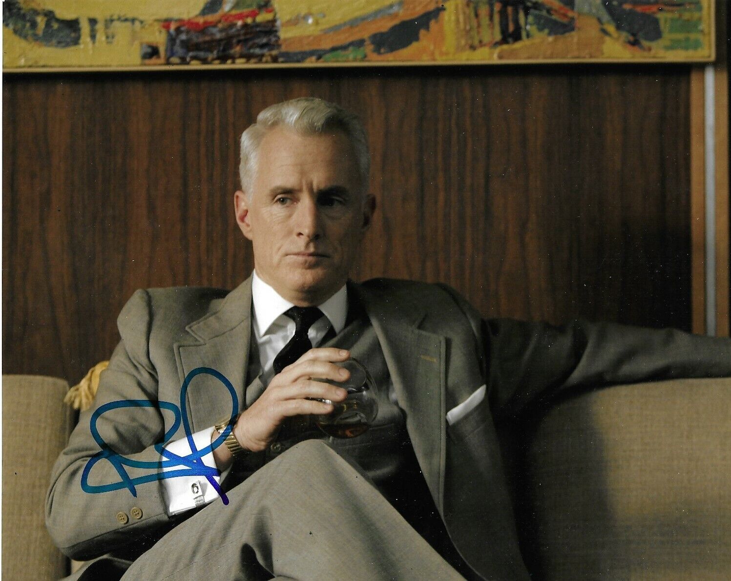 John Slattery Signed Mad Men 10x8 Photo Poster painting AFTAL