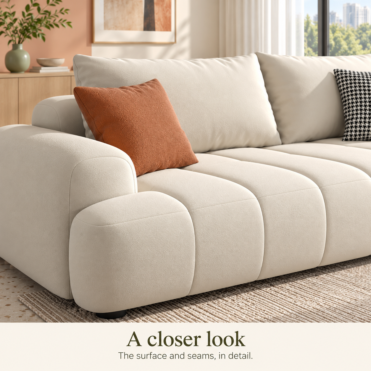 W88 Sofa - Cream — Upholstery close-up