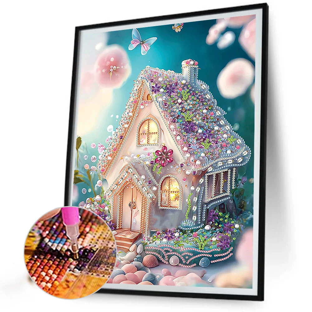 Diamond Painting - Partial Special Shaped Drill - Garden House(30*40cm)