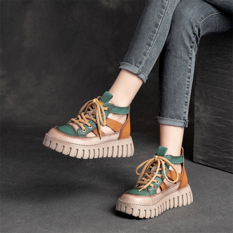 Retro Lace-up Casual Fashion Thick Sandals Women-PABIUYOU- Women's Fashion Leader
