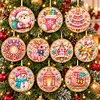 10pcs/set DIY Diamond Special Shape Pearl Art Hanging Wooden Christmas Tree Ornament Kit