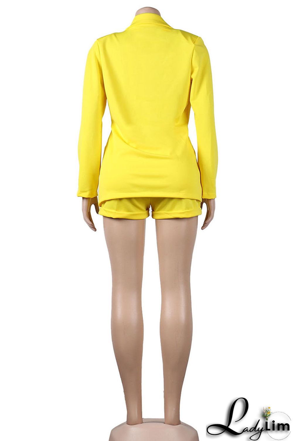 Green Casual Solid Patchwork Turn-back Collar Long Sleeve Two Pieces