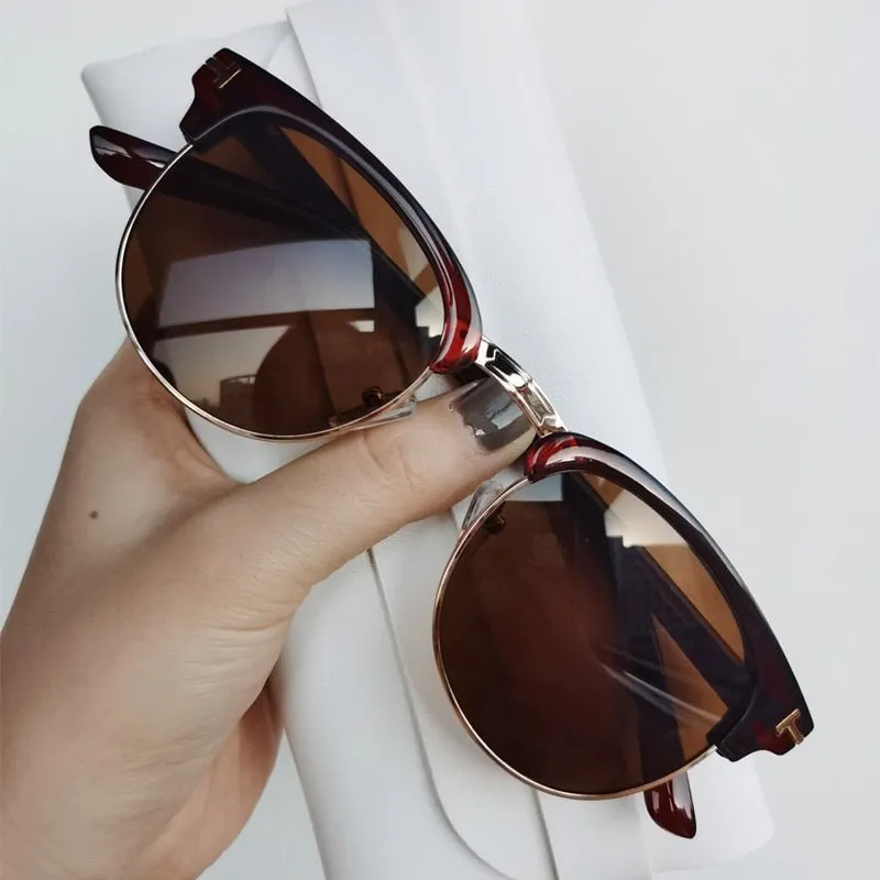 Unisex Classic Semi-Rimless Sunglasses Eyeglasses