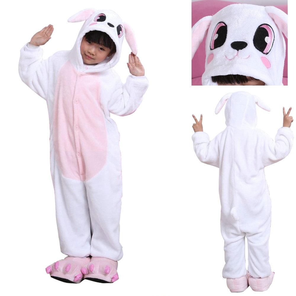 Pink Bunny Costume Onesies Kigurumi Cozy Pajamas for Kids-Pajamasbuy