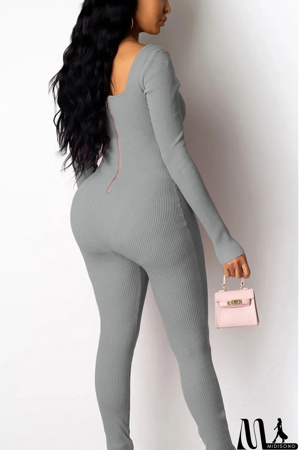 MidiSono - purple Street Pit Article Fabrics O Neck Jumpsuits