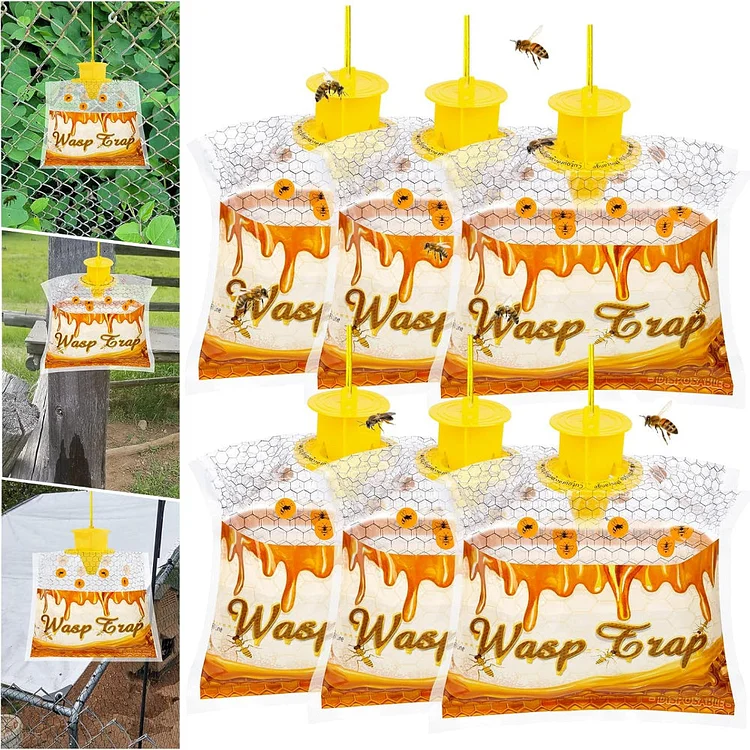 6 Pack Garden Disposable Outdoor Housefly Wasp And Bee Traps