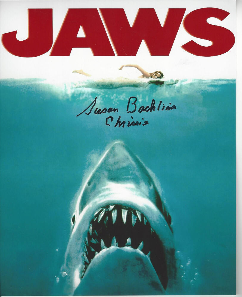 JAWS 1st Victim  autographed 8x10  Photo Poster painting Susan Backlinie (Chrissie) added to pic