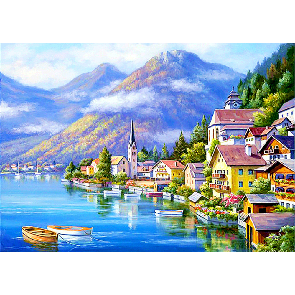 

40*30CM - Round Drill Diamond Painting - Mountain Landscap, 501 Original