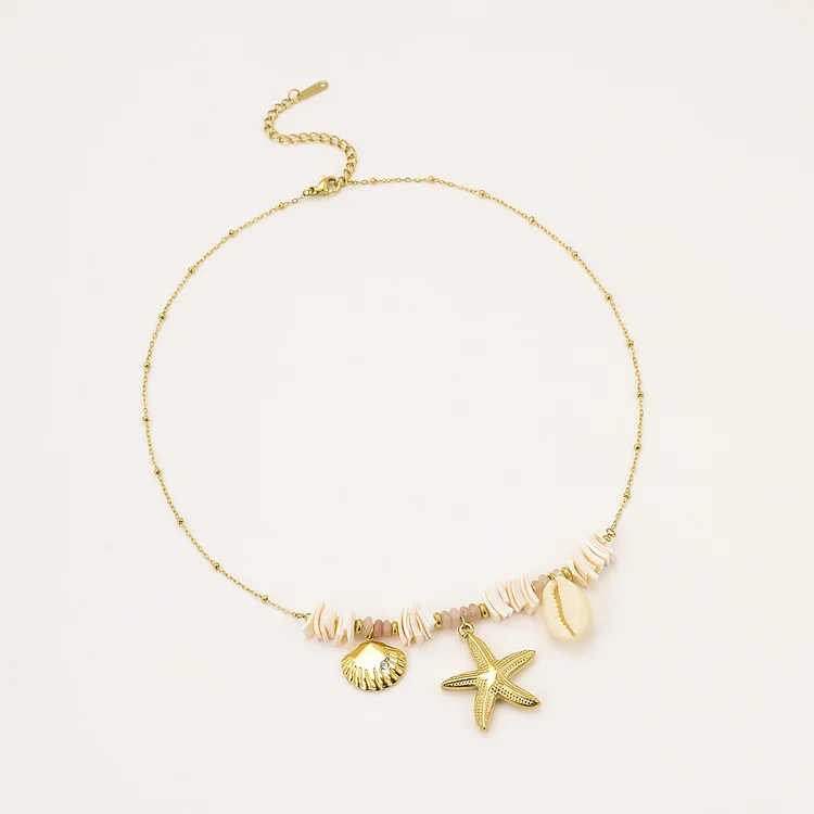 Holiday Summer Shell and Starfish Necklace