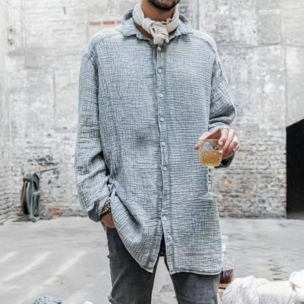 Men's Linen Holiday Sand Washed Shirt-inspireuse