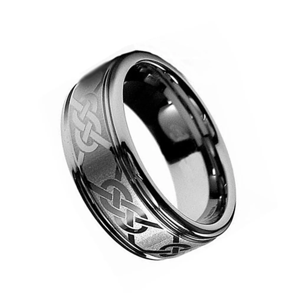 thumbnail image 2 of Free Engraving - 6mm Celtic Knot Tungsten Carbide Wedding Band | Men's Anniversary Ring 2 of 5