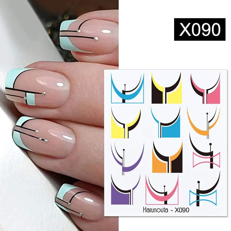 Harunouta Spring Water Nail Decal And Sticker Flower Leaf Tree Green Simple Summer DIY Slider For Manicuring Nail Art Watermark