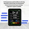 5 In 1 Formaldehyde Monitor with Holder Carbon Dioxide Detector USB Rechargeable TVOC Detector Temperature Humidity Home Air Quality Monitor