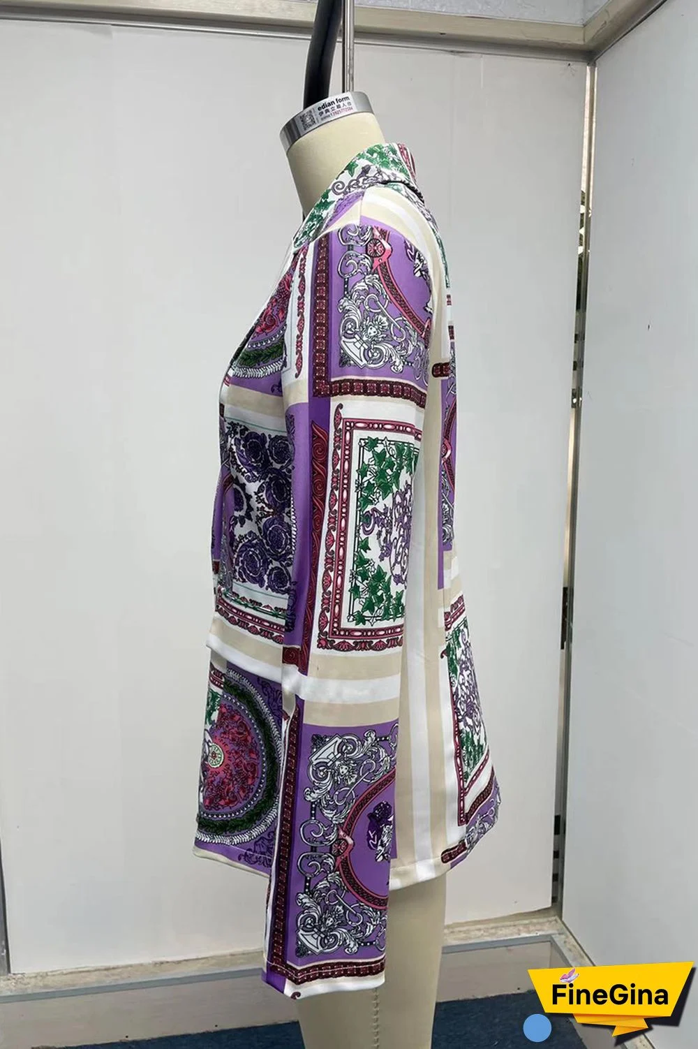 Black Yellow Sexy Casual Street Print Patchwork Buttons Turn-back Collar Outerwear