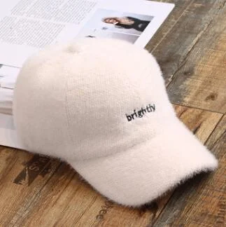 Letter Embroidery Women Baseball Cap Lady Autumn Winter Caps Thermal Snapback Peaked Cap Students Hat Millinery