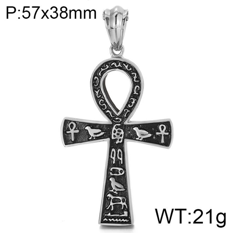 1 Piece Fashion Cross Titanium Steel Plating 18k Gold Plated Men's Pendant Necklace