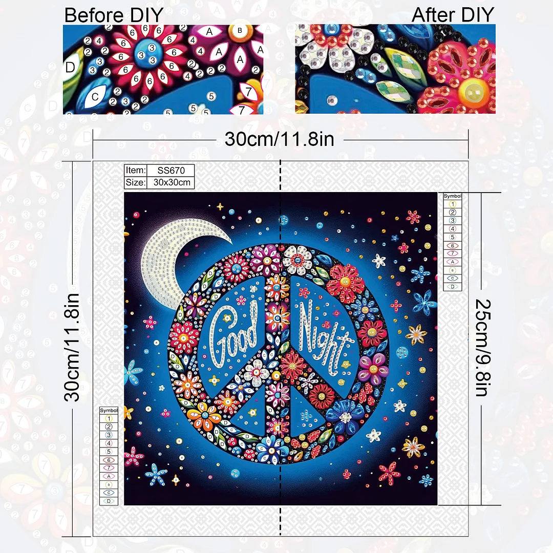 Diamond Painting - Partial Special Shaped Drill - Good Night Peace(Canvas|30x30cm)