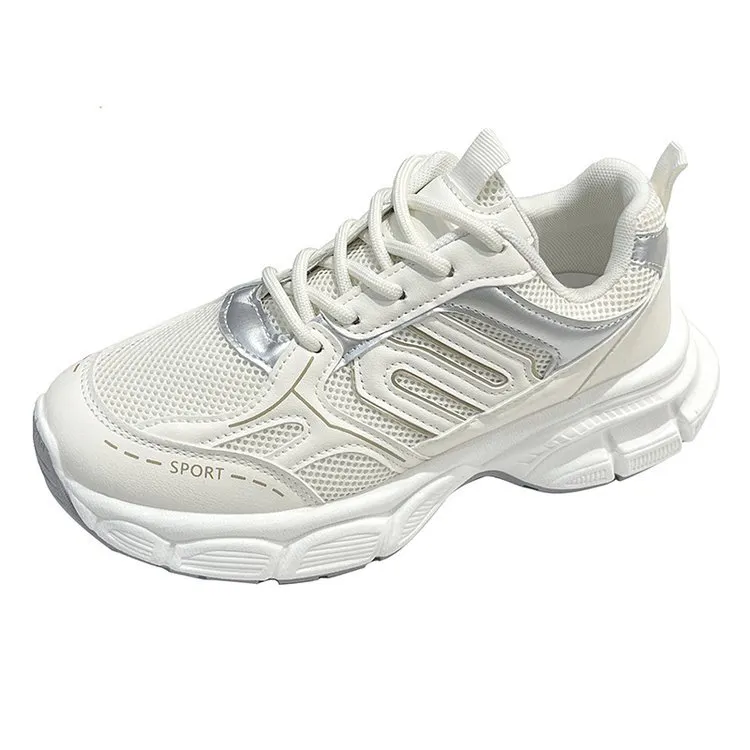 Churchf Churchf New 2024 Summer Breathable Mesh Sports Forrest Gump Shoes Silver Trend Casual Shoes