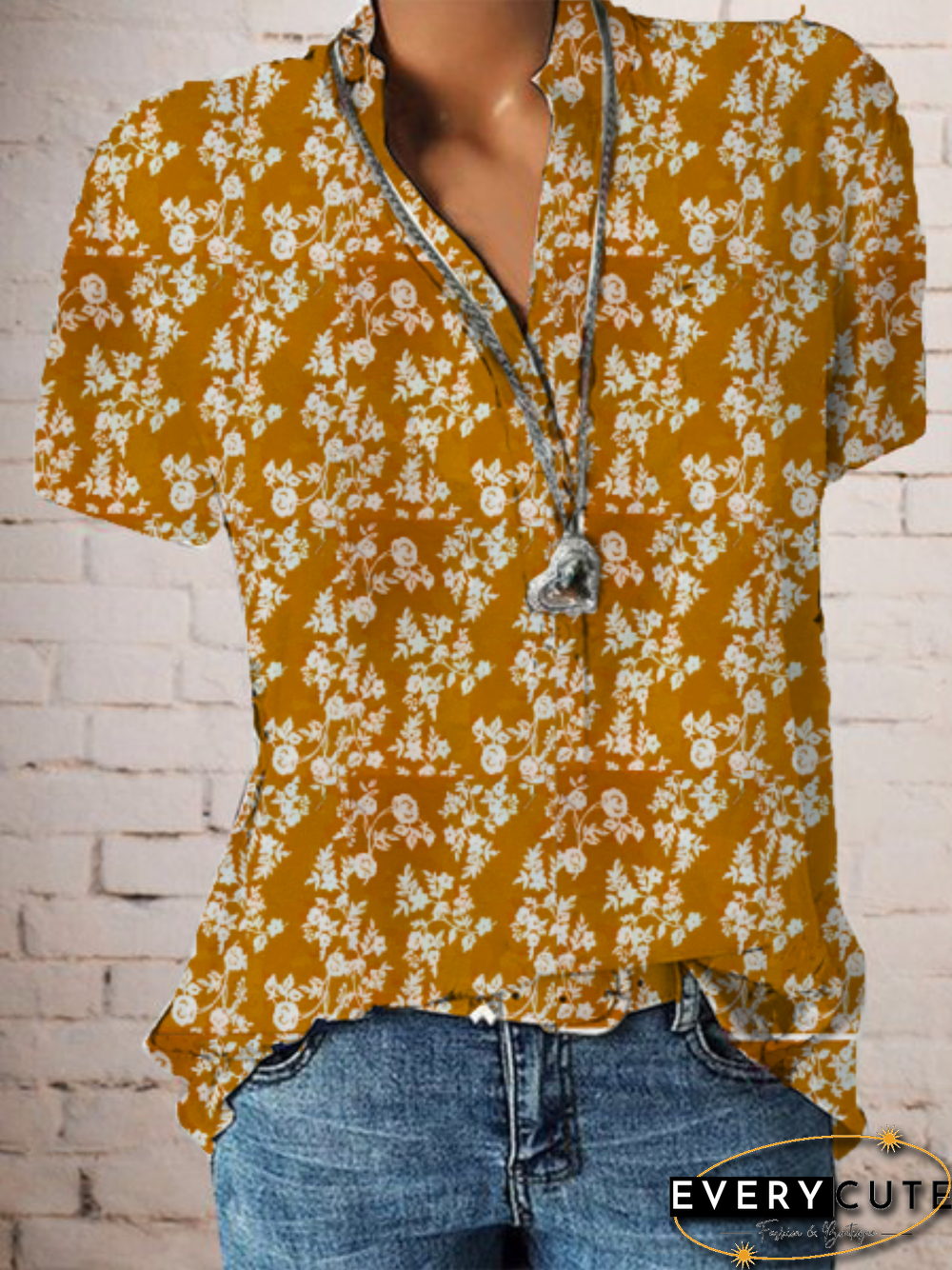 Women Vintage Floral Printed T-shirt