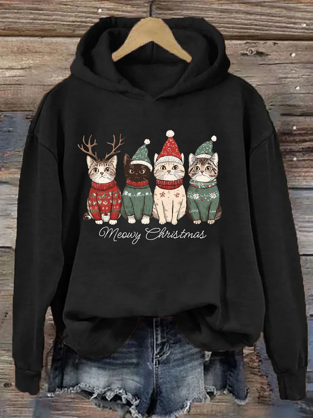 Meowy Christmas Hoodie