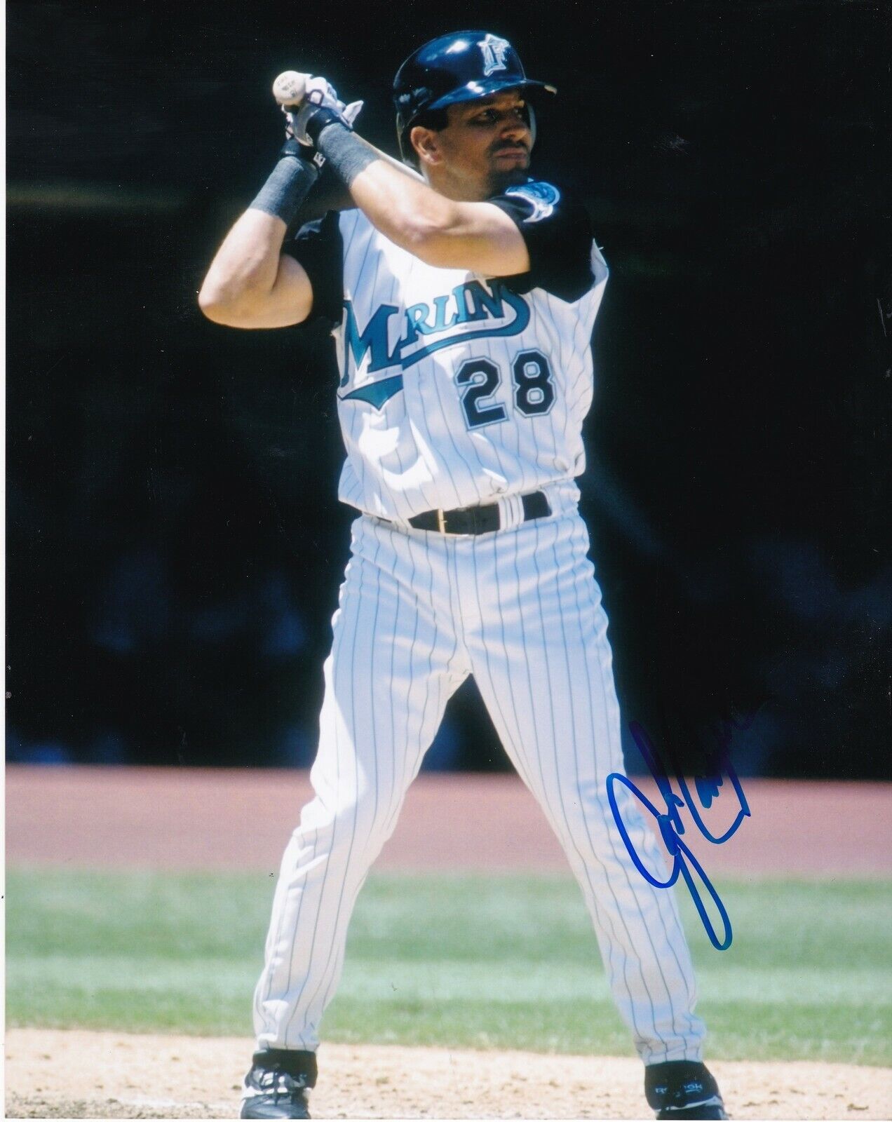 JOHN CANGELOSI MIAMI MARLINS ACTION SIGNED 8x10