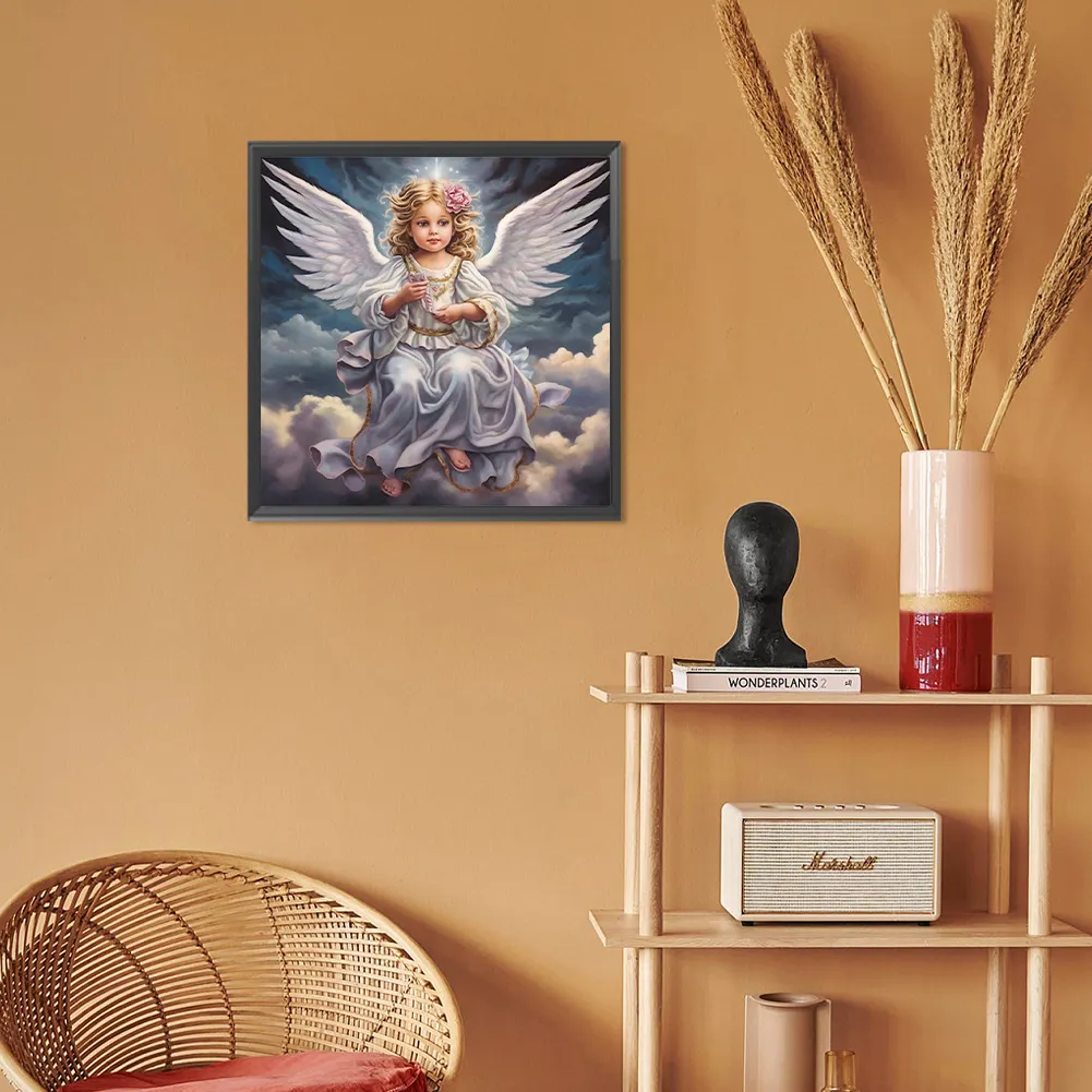 Diamond Painting - Full Round Drill - Angel Girl(Canvas|30*30cm)