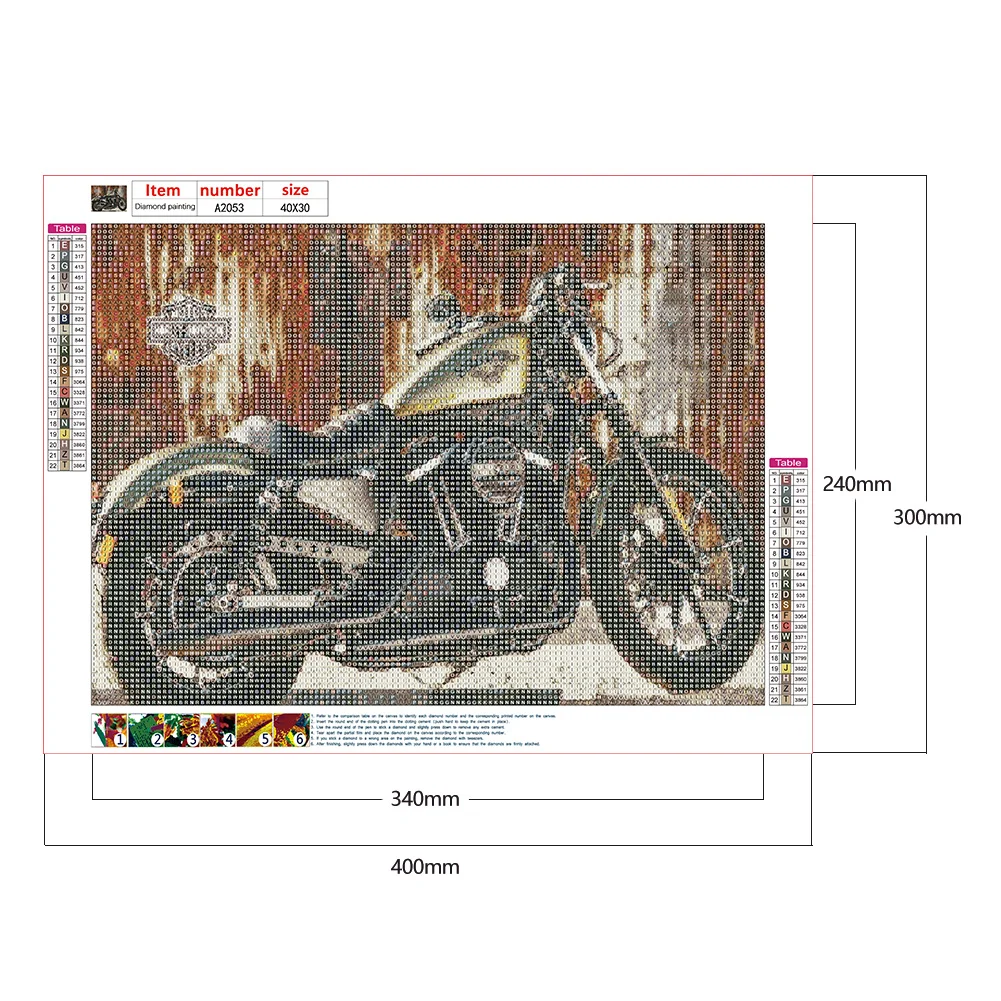 Motorcycle 5D DIY Diamond Painting Kit Resin Full Round Home Wall Art Craft