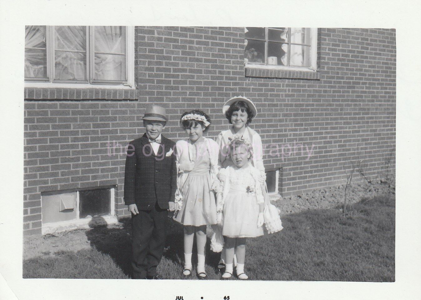 SUNDAY BEST Children VINTAGE FOUND Photo Poster paintingGRAPH bwSnapshot 810 3 C