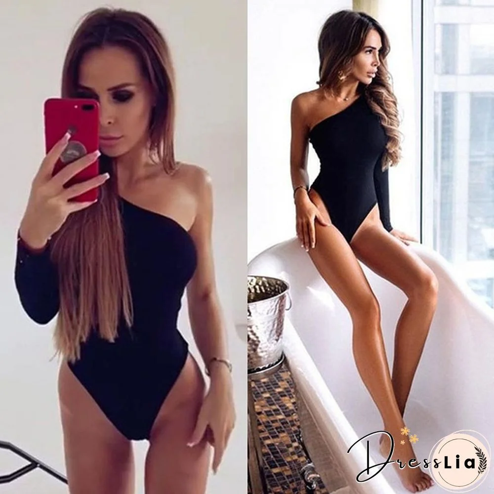 Women Black Sexy Bodysuit Clubwear Bodycon Jumpsuit Romper Leotard Tops Shirt