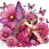 Rosa Schmetterling Mädchen - speziell geformtes Diamond Painting - 30*30cm