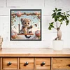5D DIY Full Round Drill Diamond Painting Leopard Kit Home Decor Art Craft40x40cm