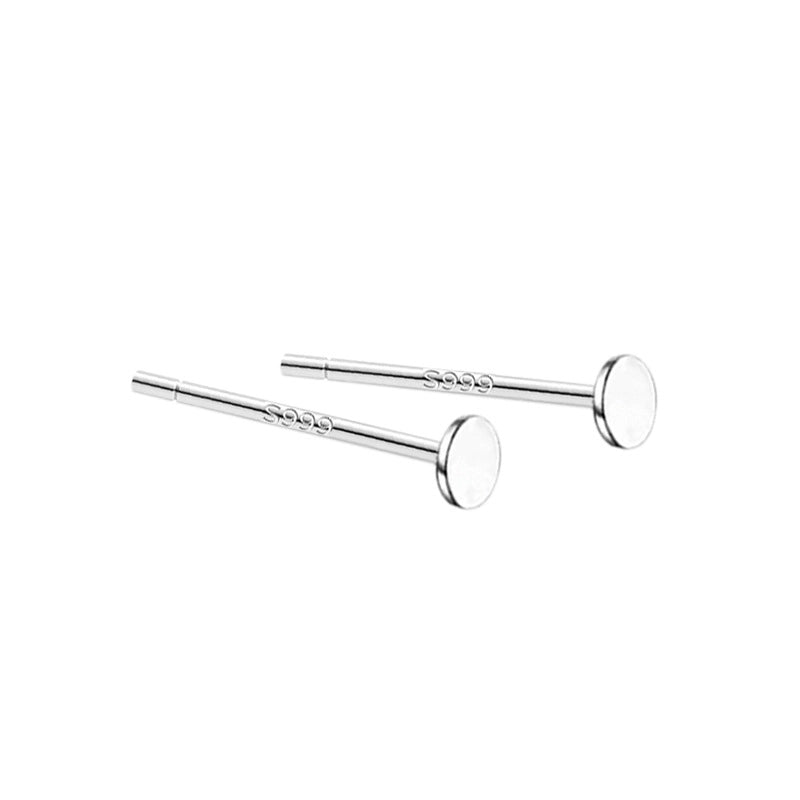 1 Pair 925 Sterling Silver Solid Color Ear Studs