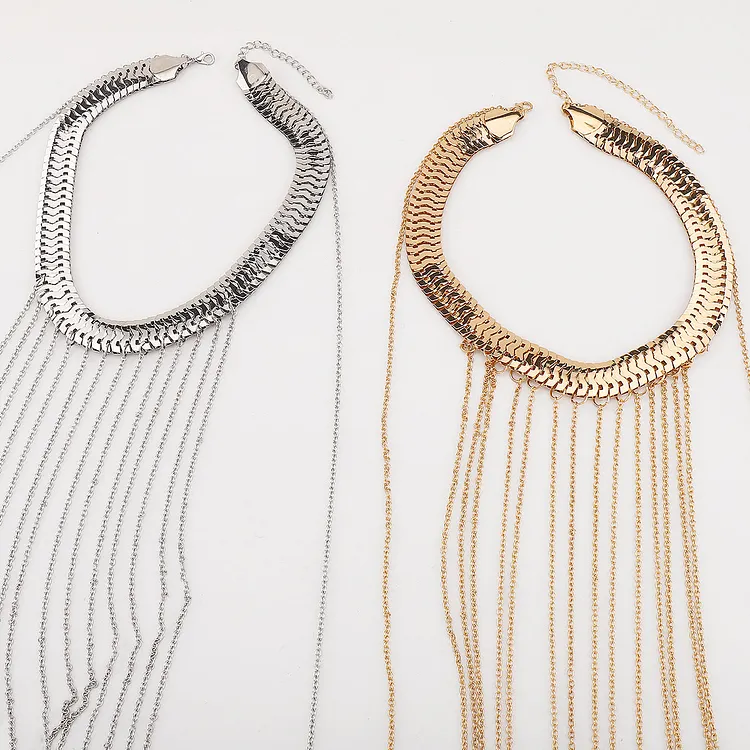 Sexy Multi Layer Metal Tassel Halter Body Chain