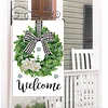 DIY Diamong Painting Double Sided Drills Garden Flags Outdoor Decor Holiday Garden Decorations Kit(Welcome Wreath)