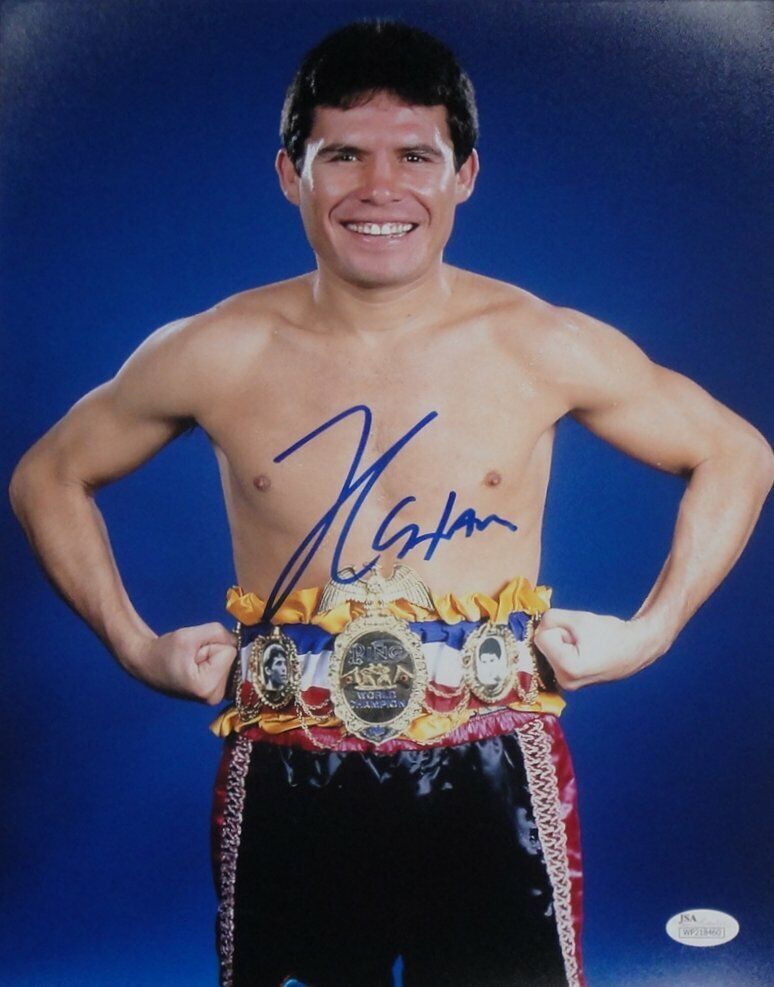 Julio Cesar Chavez Sr Signed Autographed 16x20 Photo Poster painting Standing with Belt Ring JSA