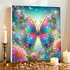 (Pre-Framed)Butterfly Flower-Special Shape Diamond Painting Kit(25x25cm)