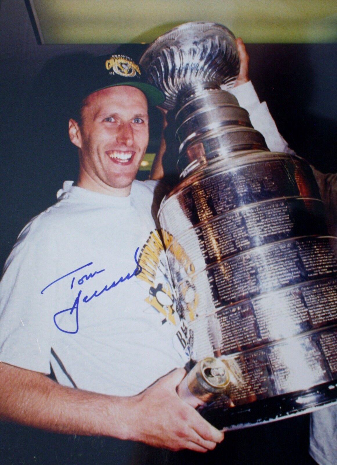 Autographed Tom Barrasso 11x14 Pittsburgh Penguins Photo Poster painting with COA