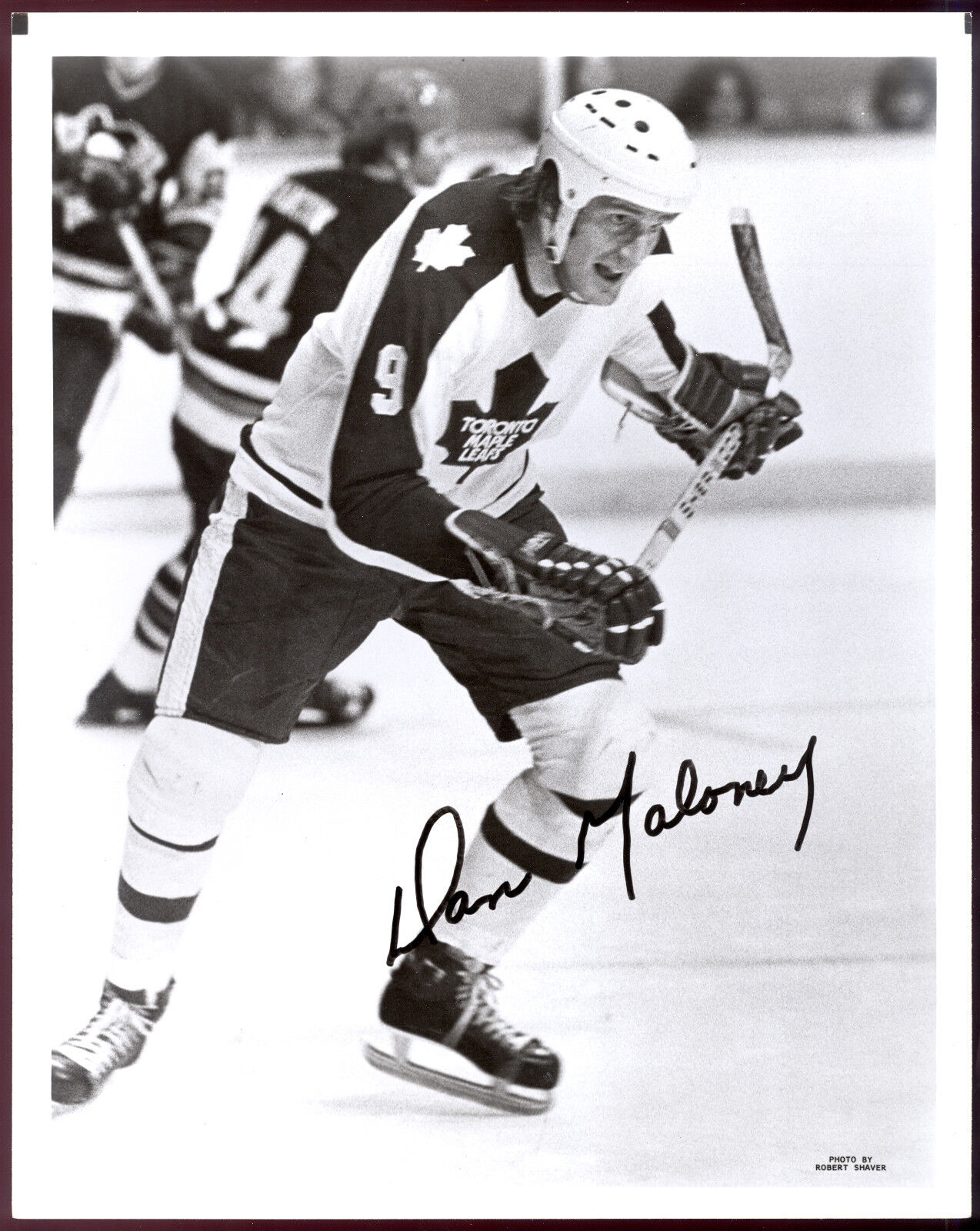 1979-80 NHL Toronto Maple Leafs TEAM issue B&W 8x10 Photo Poster painting PICTURE Dan Maloney