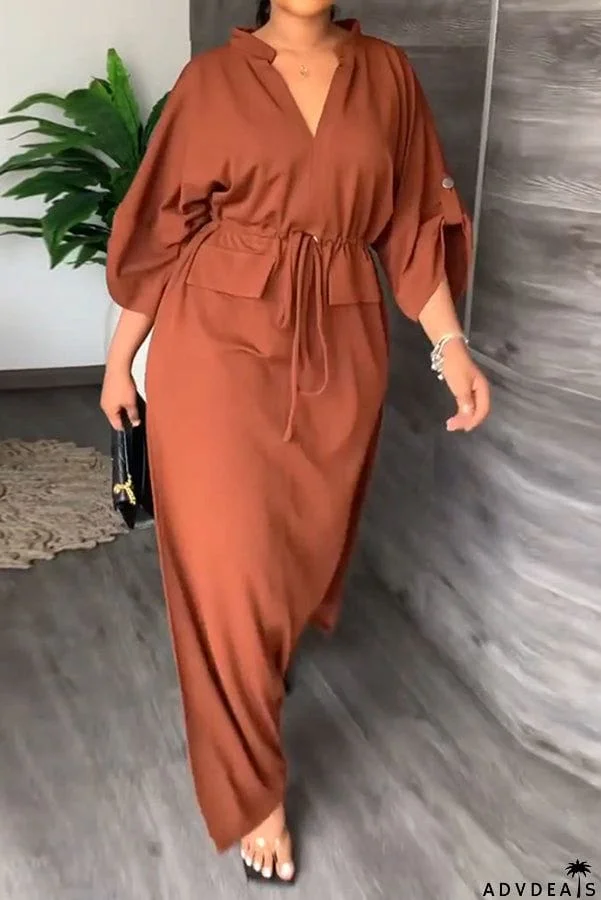 Olivera Elastic Waist Casual Maxi Dress