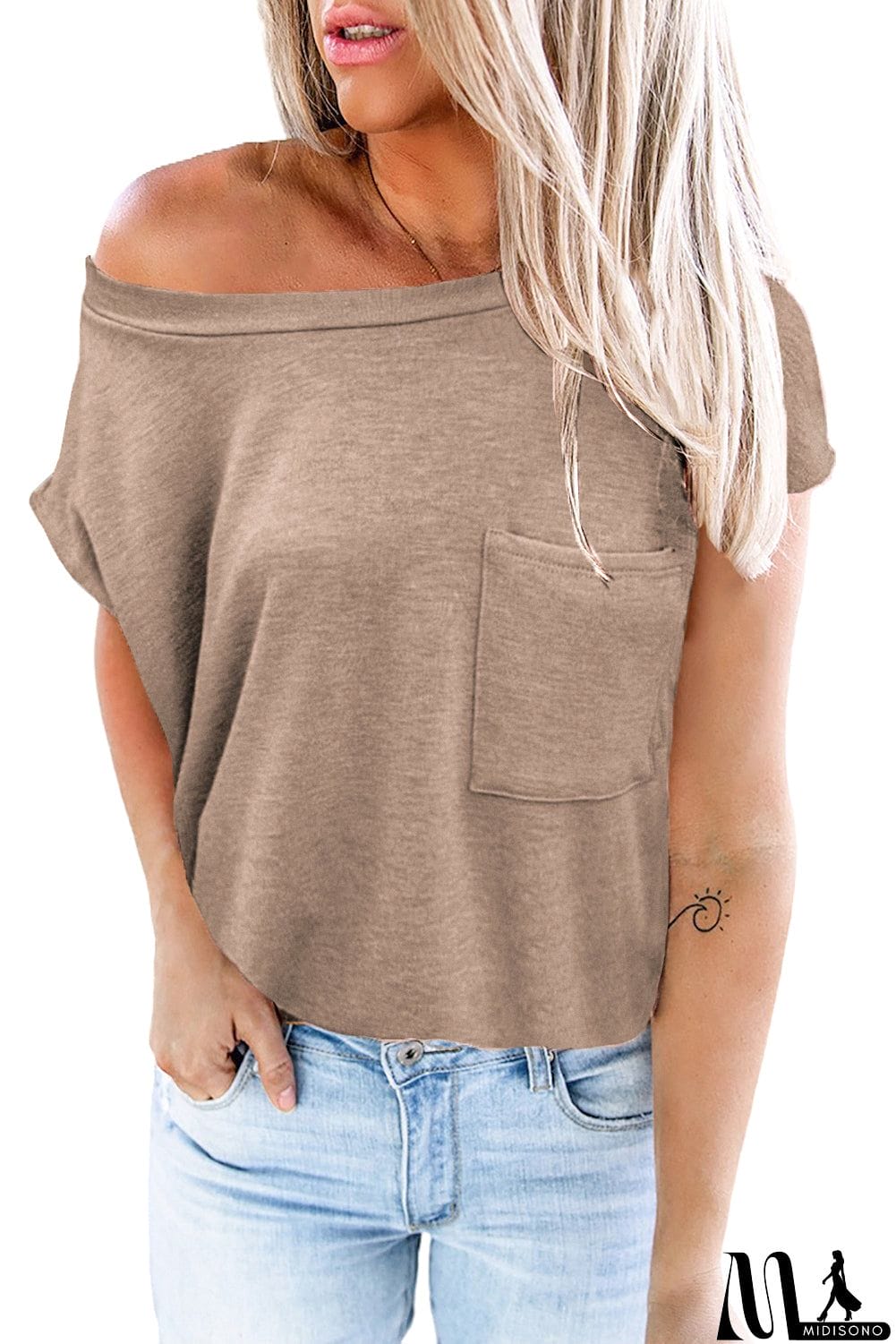 MidiSono - Pocketed Tee with Side Slits