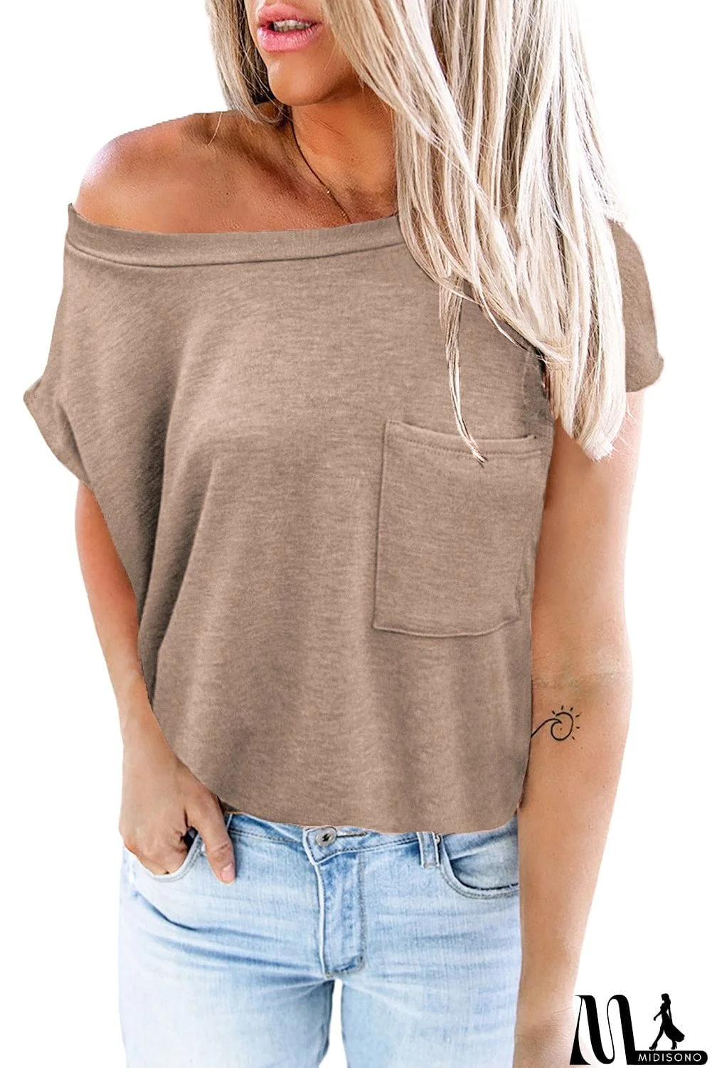 MidiSono - Pocketed Tee with Side Slits