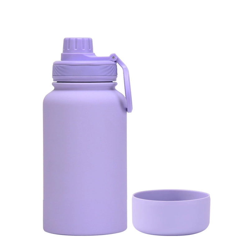 Casual Solid Color Stainless Steel Silica Gel Water Bottles 1 Piece
