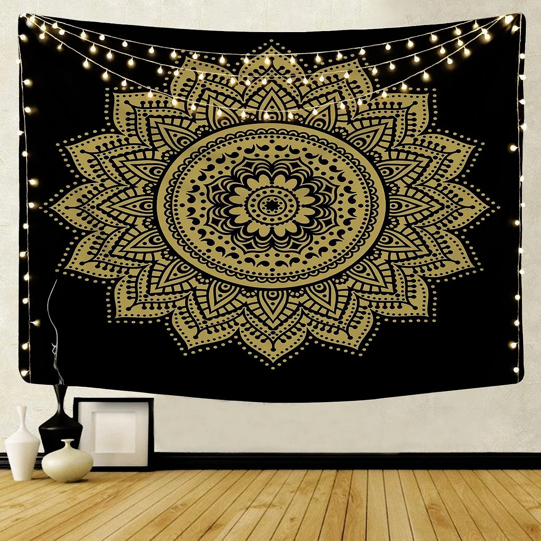 Large Mandala Pattern Indian Tapestry Wall Hanging Decoration Bohemian Beach Towel Polyester Thin Blanket Yoga Shawl Travel Mat