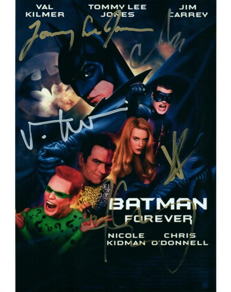 Batman Forever Cast Val Kilmer +4 autographed 8x10 Picture signed Photo Poster painting and COA