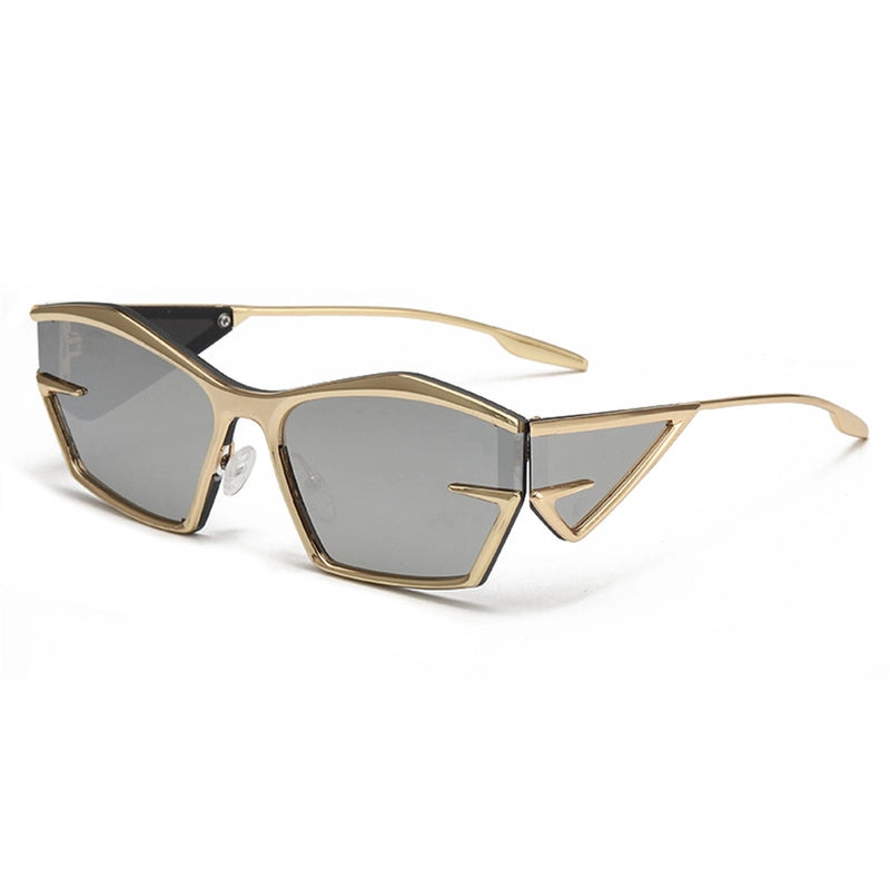 Casual Minimalist Color Block Solid Color Pc Special-Shaped Mirror Full Frame Women’s Sunglasses