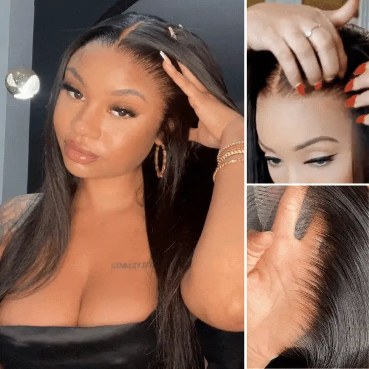 Super Natural Hairline Silky Straight Glueless 13x4 Frontal Lace Wig Human Hair Pre-plucked
