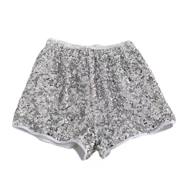 Ootddress Sequin High Waist Patchwork Shorts For Women Summer Fashion Glitter Baggy Slim High Street Sexy Outfit Shorts Tracksuit