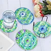 [Upgrade]6pcs/set DIY Diamond Painting Waterproof Case Classic Green Mandala Coaster Gift Decor Set