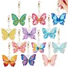 12pcs Colorful Butterflies Double-Sided DIY Diamond Painting Keychain Kit