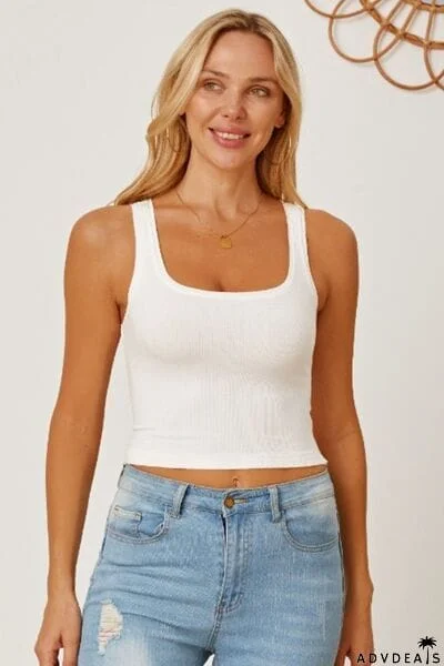 Square Neck Wide Strap Tank